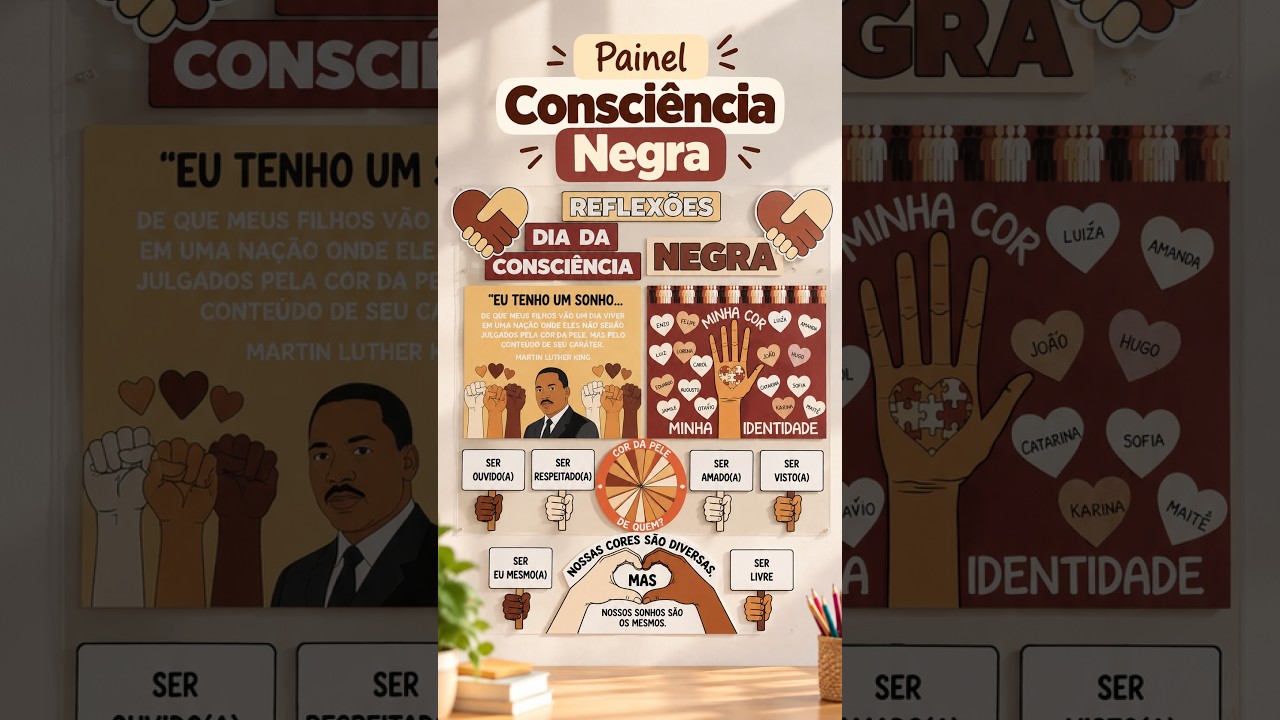 Painel Consciência Negra | Mural Escolar sobre Identidade, Diversidade e Respeito