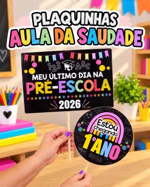 Kit Plaquinhas – Aula da Saudade